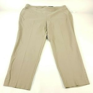 Roz & Ali Womens Crop Pants Ankle Stretch Studded